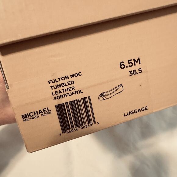 Michael Kors Fulton Brown Leather MK Logo Ballet Flats Driving loafers sz 6.5 - Picture 7 of 7